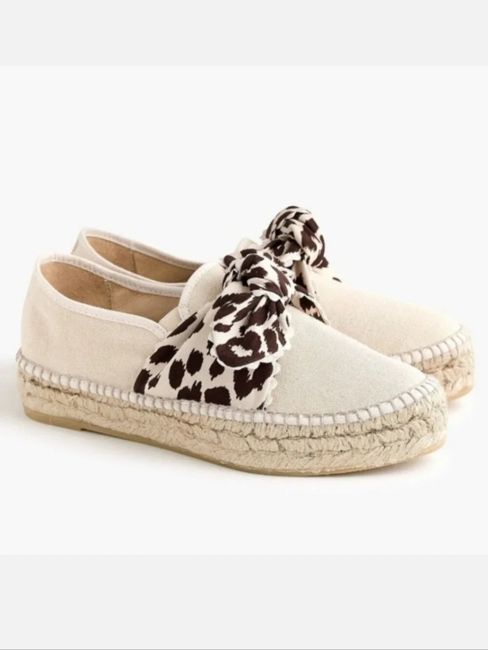 LOEFFLER RANDALL LEOPARD BOW DETAIL ESPADRILLES SZ 36 (US 6)